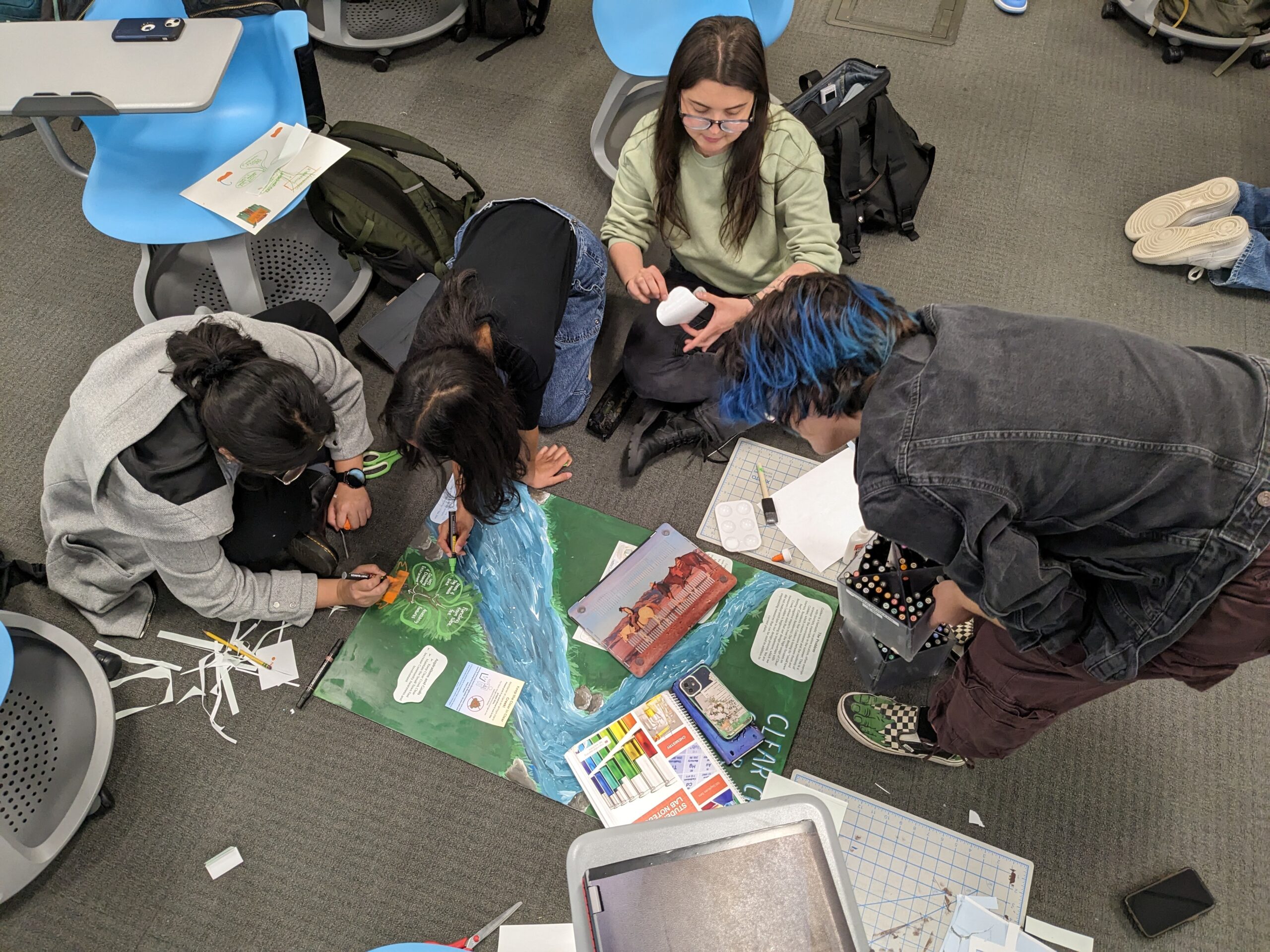 Group of Students Creating a Map Together