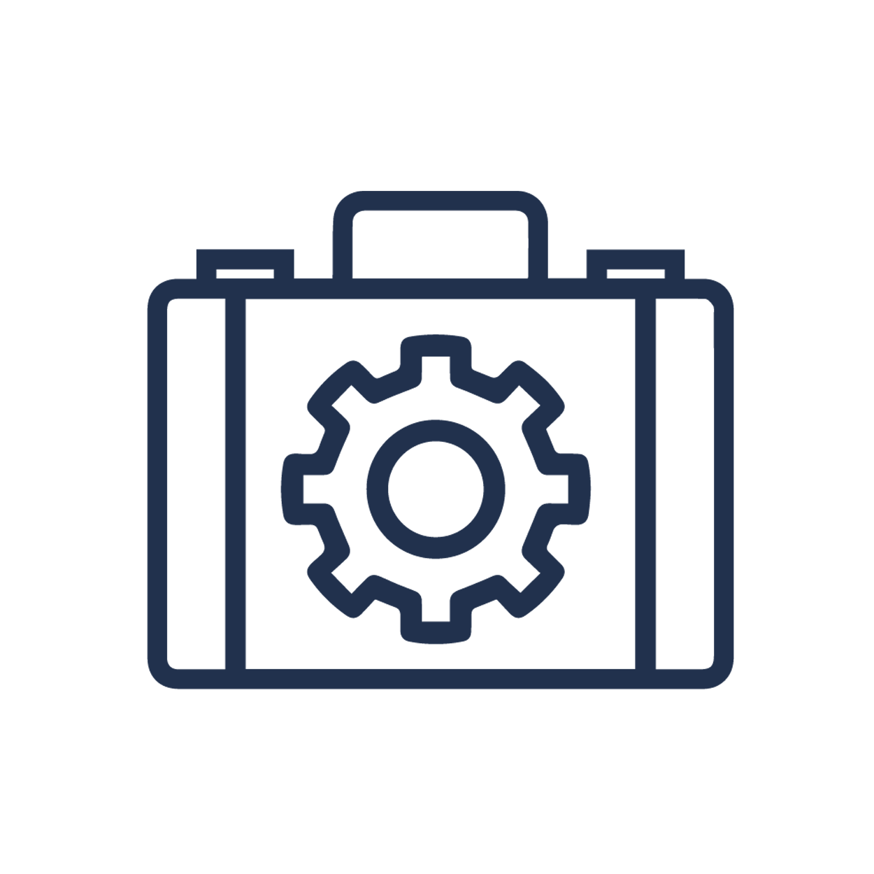 Briefcase with gears icon